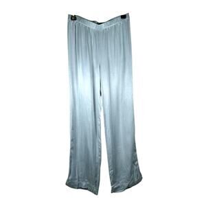 Haven Well Within Satin Wide Leg Pull On Pants Light Blue Small Lounge Silky